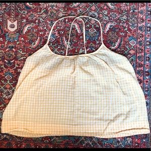 Madewell Gingham Yellow PJ tank top